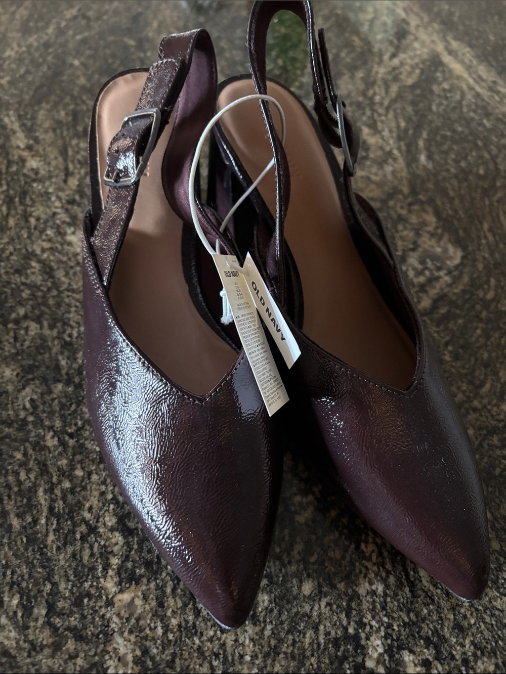 Old Navy Pointed Slingback Heels in Dark Wine